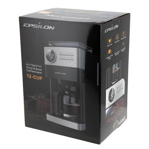 Wholesale-Epilson ECM80B Coffee Maker/ Grinder Brews 12 Cups-Coffee Maker-Electro Vision Inc