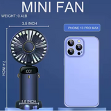 Wholesale-Fan N15 LED Digital Display Portable Fan – Adjustable Speed, Rechargeable, Compact Design-Electro Vision Inc