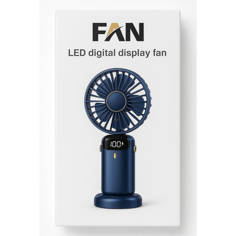 Wholesale-Fan N15 LED Digital Display Portable Fan – Adjustable Speed, Rechargeable, Compact Design-Fans-Electro Vision Inc