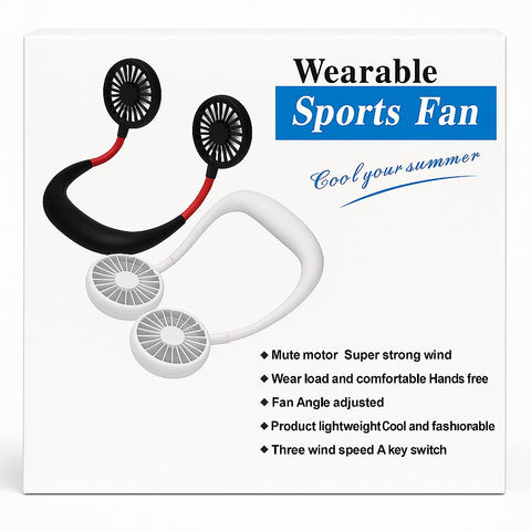 Wholesale-Fan T641529 Rechargeable Neck Fan – Hands-Free Design, Strong Wind Motor-Electro Vision Inc
