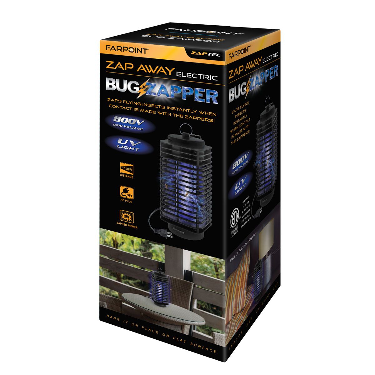 Wholesale-Farpoint BZAC006 Zap Away Electric Bug Zapper-Electro Vision Inc