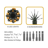 Wholesale-Farpoint FL330806 Worklight, Flashlight, 8 in 1 LED Screwdriver-Flashlight Screwdriver-Electro Vision Inc