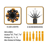 Wholesale-Farpoint FL81412 Screwdriver with Flashlight - 8 in 1-Screwdriver-Electro Vision Inc