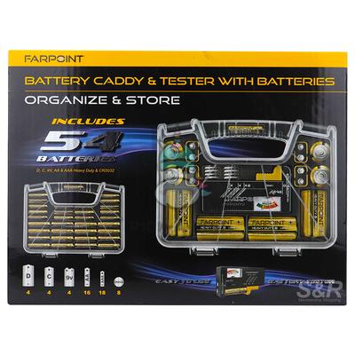 Wholesale-Farpoint FLBC55012 Battery Caddy Tester &Organizer in Color Box-Electro Vision Inc
