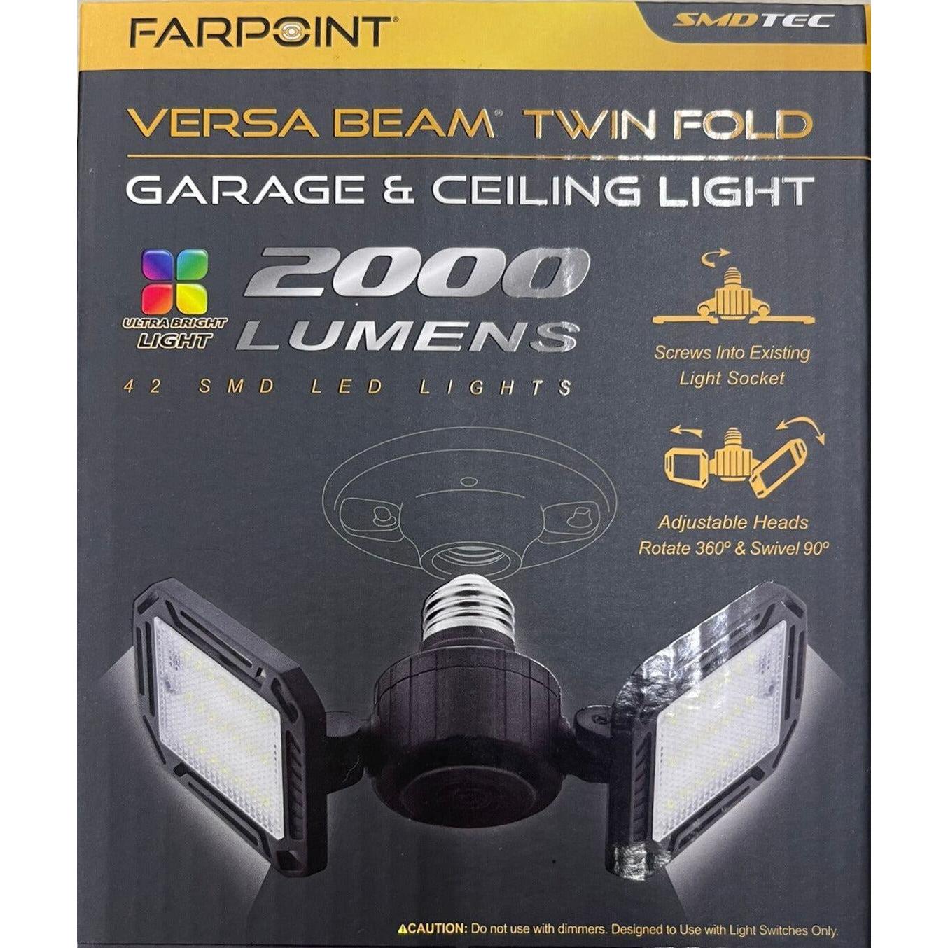Wholesale-Farpoint FLFB220012 Versa Beam Twin Fold Garage & Ceiling Light-Celling Light-Electro Vision Inc