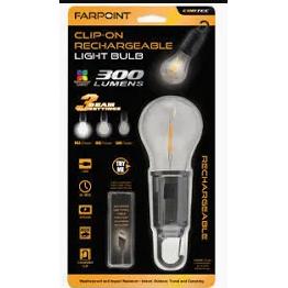 Wholesale-Farpoint FLFR33012 Clip-On Rechargeable Light Bulb-Electro Vision Inc
