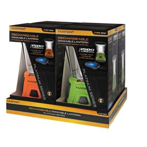 Wholesale-Farpoint FLFR35304 Rechargeable Lantern, 2 Colors-4/Tray 3500Lm-Rechargeable Lantern-Electro Vision Inc