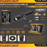 Wholesale-Farpoint FLR550012 Rechargeable Flashlight 500 Lumen-Flashlight-Electro Vision Inc