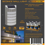 Wholesale-Farpoint WMSS25006 Steel Grid Solar Sconce Wall Light - Dusk to Dawn Outdoor Lighting-Wall Light-Electro Vision Inc