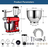 Wholesale-Frifer Electric SM1508BM-Red Multifunction Food Mixer-Food Mixers & Blenders-Electro Vision Inc