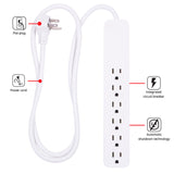 Wholesale-GE 37210 Surge Protector 6-Outlet with 4 ft Extension Cord White-Surge Protector-Electro Vision Inc