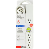 Wholesale-GE 37210 Surge Protector 6-Outlet with 4 ft Extension Cord White-Surge Protector-Electro Vision Inc