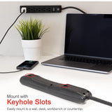 Wholesale-GE 44180 6 Outlet Power Strip 2' Black - 2 Pack-Power Outlets & Sockets-Electro Vision Inc
