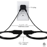Wholesale-GE 69345 Twin Extension Cord Power Strip 6 ft-Power Strip-Electro Vision Inc