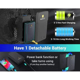Wholesale-Geek Aire 16" Rechargeable outdoor high velocity fan with detachable battery pack and Misting-Portable Foldable Fan-Electro Vision Inc