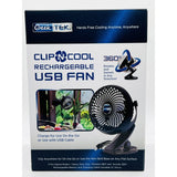 Wholesale-Geek Tek GTCF006 Clip-N-Cool Rechargeable USB Fan-USB Fan-Electro Vision Inc