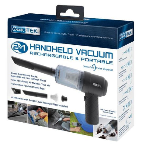 Wholesale-Geek Tek GTPV21012 Portable Hand Held Vacuum - 2 in 1-Vaccuum-Electro Vision Inc