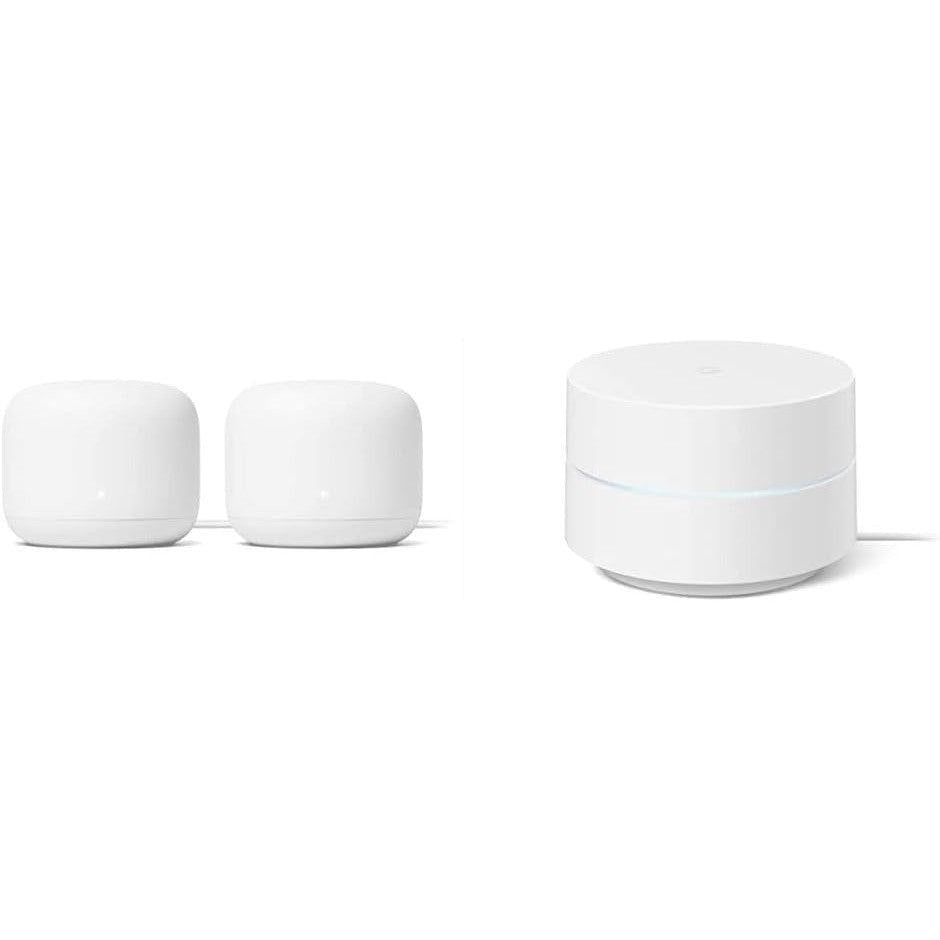 Wholesale-Google Nest Wifi AC2200 Mesh Wifi Router, 4400 Sq Ft Coverage, 2 pack, GA01144-US-Wifi Router-Electro Vision Inc
