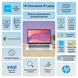 Wholesale-HP 14a-nf0131wm Chromebook 14 inch Laptop Intel Processor N200 4GB RAM 128GB UFS Glacier Silver-Electro Vision Inc