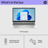Wholesale-HP 15.6" Laptop, Intel Processor N200 (Pentium), 4GB RAM, 128GB UFS, Natural Silver, Windows 11 Home in S Mode, 15-fd0081wm-Laptop-Electro Vision Inc