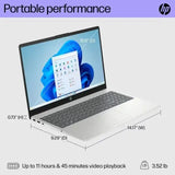 Wholesale-HP 15.6" Laptop, Intel Processor N200 (Pentium), 4GB RAM, 128GB UFS, Natural Silver, Windows 11 Home in S Mode, 15-fd0081wm-Laptop-Electro Vision Inc