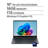 Wholesale-HP 16as0023dx OmniBook X Flip 2-in-1 16" 2K Touchscreen Laptop - Eclipse Gray-Laptop-Electro Vision Inc