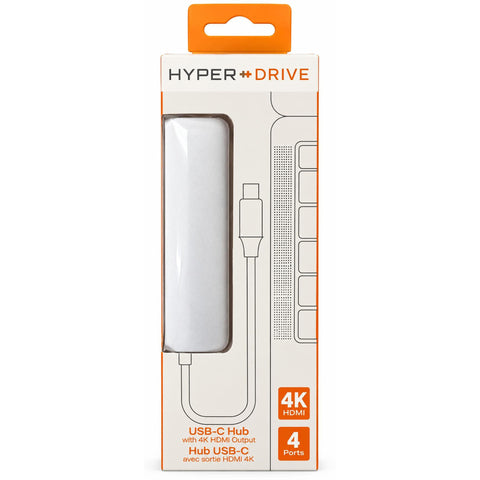 Wholesale-HYPER HyperDrive GN22B-SLV 4K 3-Port USB 3.0 Hub with HDMI Silver-Hub Port-Electro Vision Inc