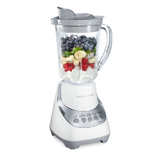 Wholesale-Hamilton 53532 Beach Glass Jar Blender White-Electro Vision Inc