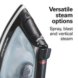 Wholesale-Hamilton Beach 14289F Nonstick Retractable Cord / Auto Shut-off Iron (Black)-Iron-Electro Vision Inc
