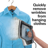 Wholesale-Hamilton Beach 14289F Nonstick Retractable Cord / Auto Shut-off Iron - Black-Iron-Electro Vision Inc