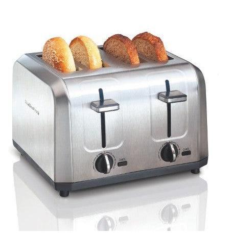 Wholesale-Hamilton Beach 24714-R/B Metal Toaster with Extra-Wide Slots 4 Slice - CERTIFIED REFURBISHED-Toaster-Electro Vision Inc