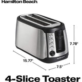 Wholesale-Hamilton Beach 24810 4 Slice Long Slot Toaster-Toaster-Electro Vision Inc