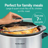 Wholesale-Hamilton Beach 33167 Slow Cooker 6 Quart Chrome-Kitchen Appliance-Electro Vision Inc