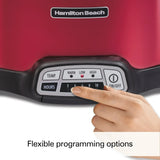 Wholesale-Hamilton Beach 33573 Programmable 7-Quart Slow Cooker Red-Electro Vision Inc