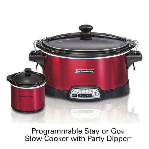 Wholesale-Hamilton Beach 33573 Programmable 7-Quart Slow Cooker Red-Electro Vision Inc