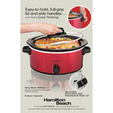 Wholesale-Hamilton Beach 33666 Slow Cooker 6 Quarts- Red-Slow Cooker-Electro Vision Inc
