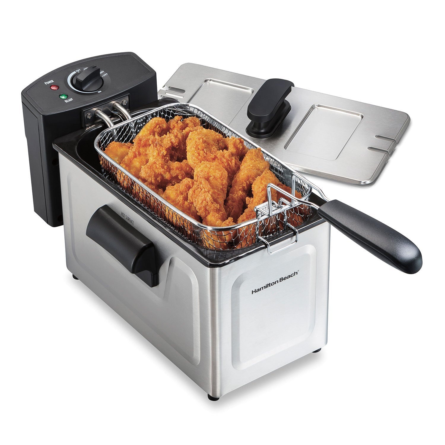 Wholesale-Hamilton Beach 35032 Deep Fryer, 3 Liter/12 Cup Oil Capacity, 8 Cup Food Capacity-Deep Fryer-Electro Vision Inc