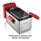 Wholesale-Hamilton Beach 35326 Deep Fryer - 8 Cup - Red-Deep Fryer-Electro Vision Inc