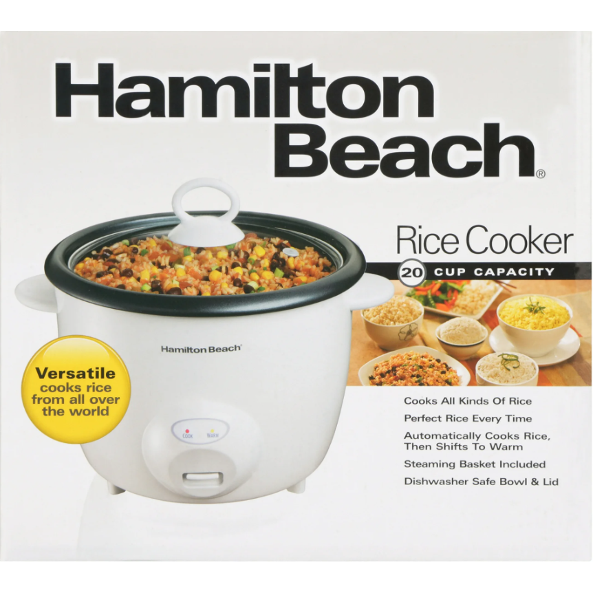 Wholesale-Hamilton Beach 37532 Rice Cooker and Food Steamer 20 Cup Capacity-Cooker-Electro Vision Inc