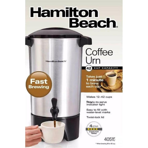 Wholesale-Hamilton Beach 40515R Coffee Urn 45-Cup Stainless Steel-Coffee Urn-Electro Vision Inc