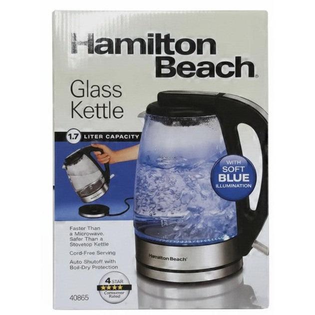 Wholesale-Hamilton Beach 40865 Electric Kettle Glass 1.7L-Kettle-Electro Vision Inc