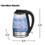 Wholesale-Hamilton Beach 40869-RB Glass Kettle 1.7L-Kettle-Electro Vision Inc