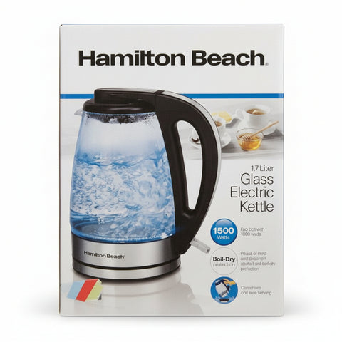 Wholesale-Hamilton Beach 40869-RB Glass Kettle 1.7L-Kettle-Electro Vision Inc