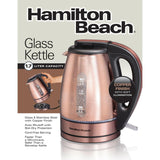 Wholesale-Hamilton Beach 40876 1.7 Liter Glass & Stainless Steel with Copper Finish Kettle-Electric Kettles-Electro Vision Inc