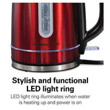 Wholesale-Hamilton Beach 41060 Stainless Steel Electric Kettle 1.7L - Red-Electric Kettles-Electro Vision Inc