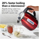 Wholesale-Hamilton Beach 41060 Stainless Steel Electric Kettle 1.7L - Red-Electric Kettles-Electro Vision Inc