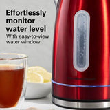 Wholesale-Hamilton Beach 41060 Stainless Steel Electric Kettle 1.7L - Red-Electric Kettles-Electro Vision Inc