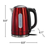Wholesale-Hamilton Beach 41060 Stainless Steel Electric Kettle 1.7L - Red-Electric Kettles-Electro Vision Inc