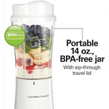 Wholesale-Hamilton Beach 51101 Personal Portable Blender with Travel Lid White-Blender-Electro Vision Inc