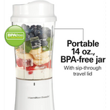 Wholesale-Hamilton Beach 51101 Personal Portable Blender with Travel Lid White-Blender-Electro Vision Inc